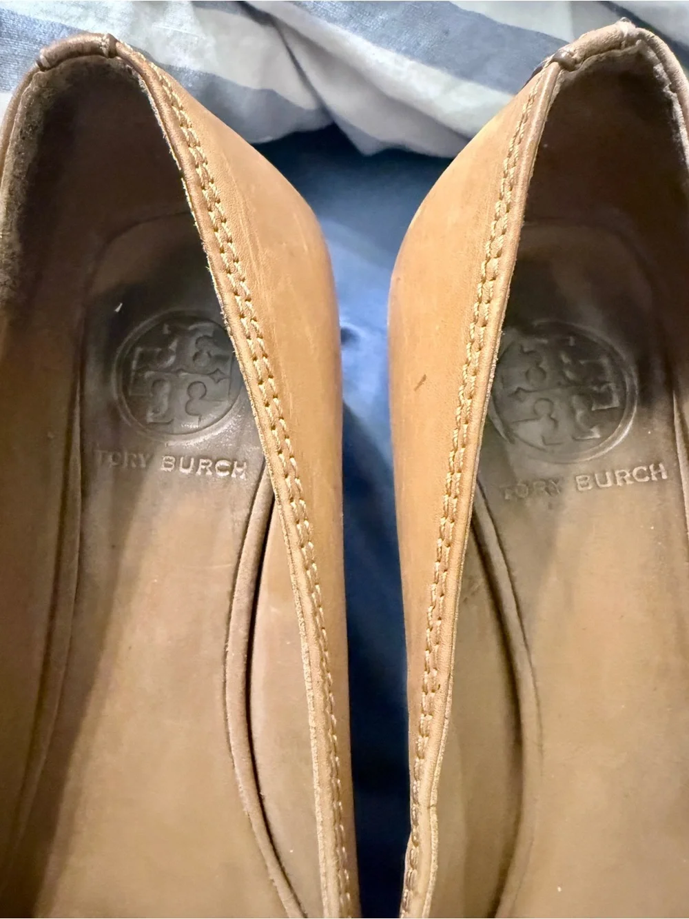 Tory Burch Classic Tan Block Heel Pumps - Women's Leather Size 8M